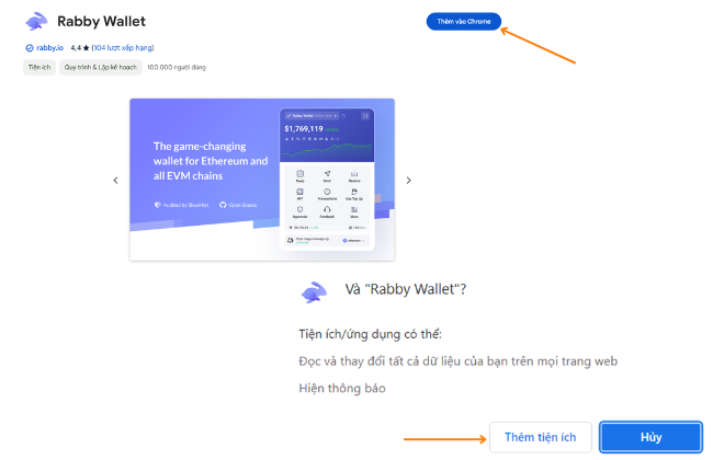 Cài đặt ví Rabby